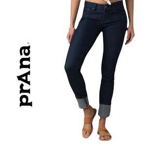 prAna Women's KARA 12/31 Dark Wash Cuffed Denim Jeans NWT